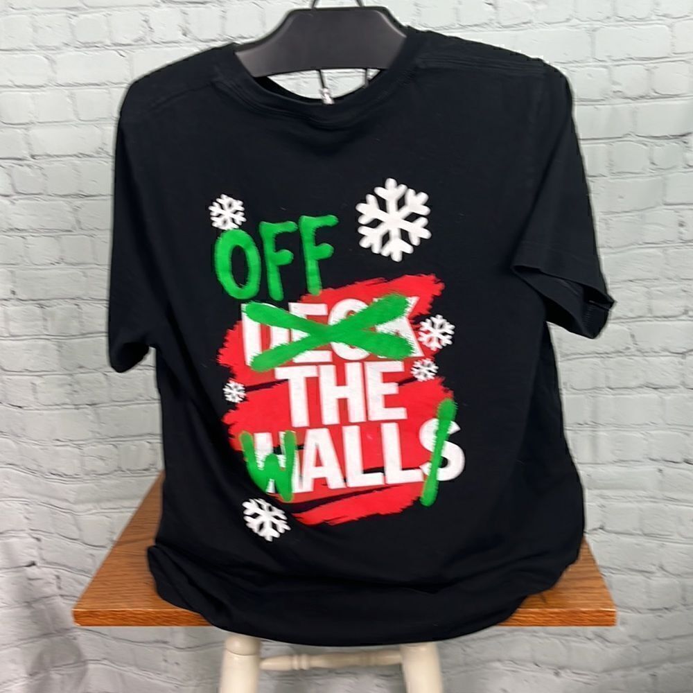 Vans Men's Off Thewalls Deck The Halls Tee Black Large View 4